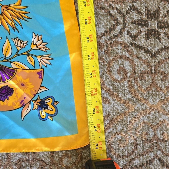 Vibrant Floral Silk Scarf - Picture 2 of 3
